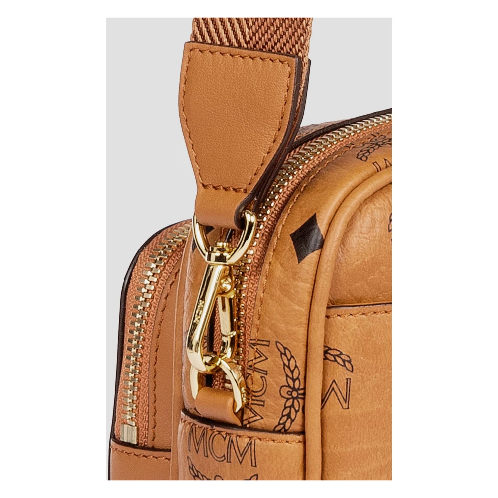 MCM Aren Schoudertas in Visetos Brown Dames