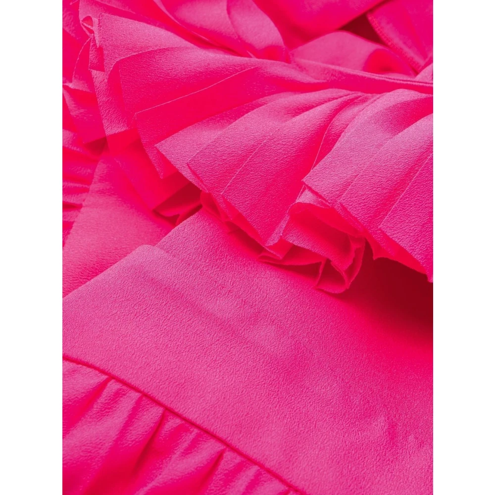 P.a.r.o.s.h. Fuchsia Bloemenapplicatie V-hals Jurk Pink Dames
