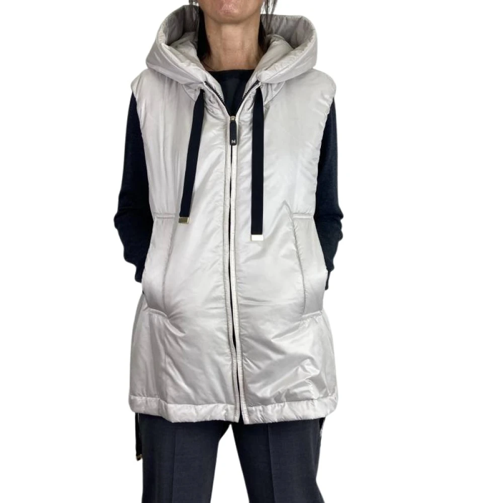 Max Mara Gewatteerd vest in parelkleur Gray Dames