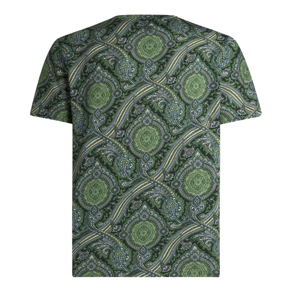 ETRO Groene Paisley Print T-shirt Green Heren