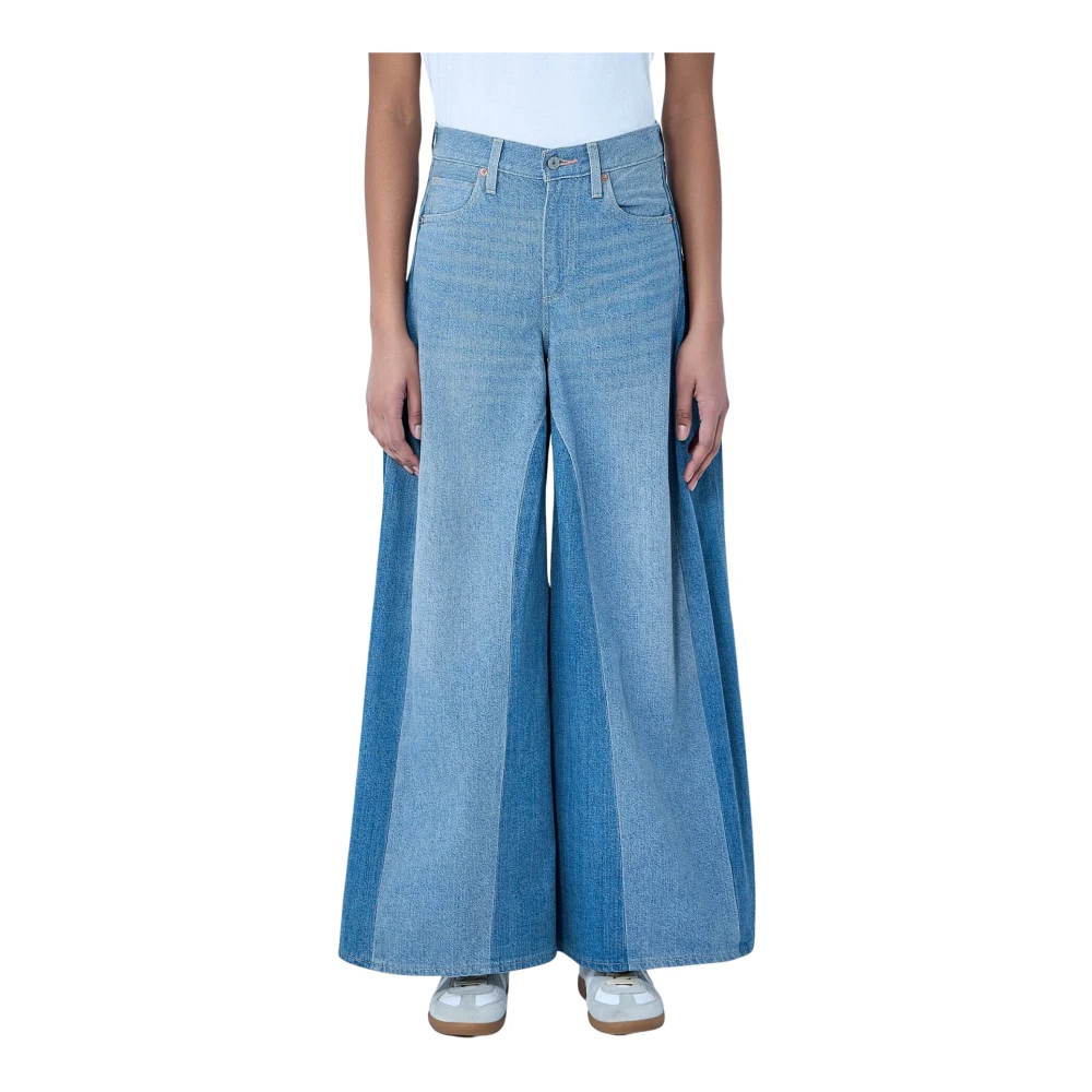 Levi's Women's Blue Wide Trousers, W26, Wide-Leg Denim Trousers