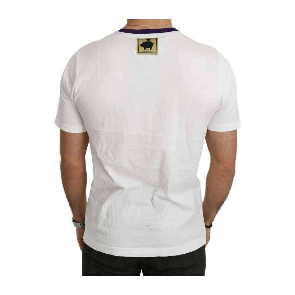 Dolce & Gabbana Stijlvol wit T-shirt met varkensmotief White Heren