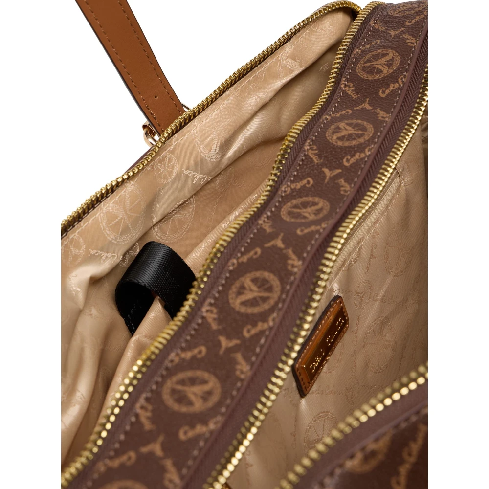 carlo colucci Professionele Business Tas met Logo Print Brown Heren