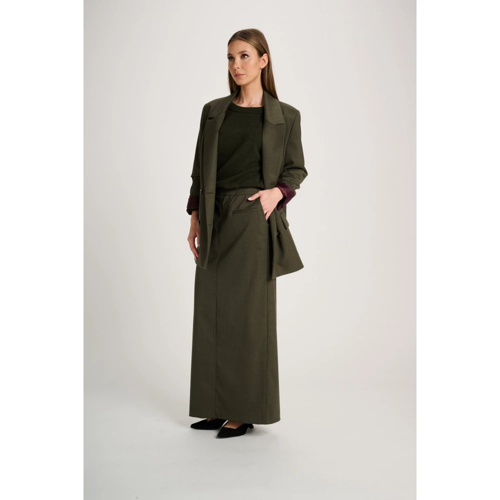 March23 Maxi-rok met bloemenprint Green Dames