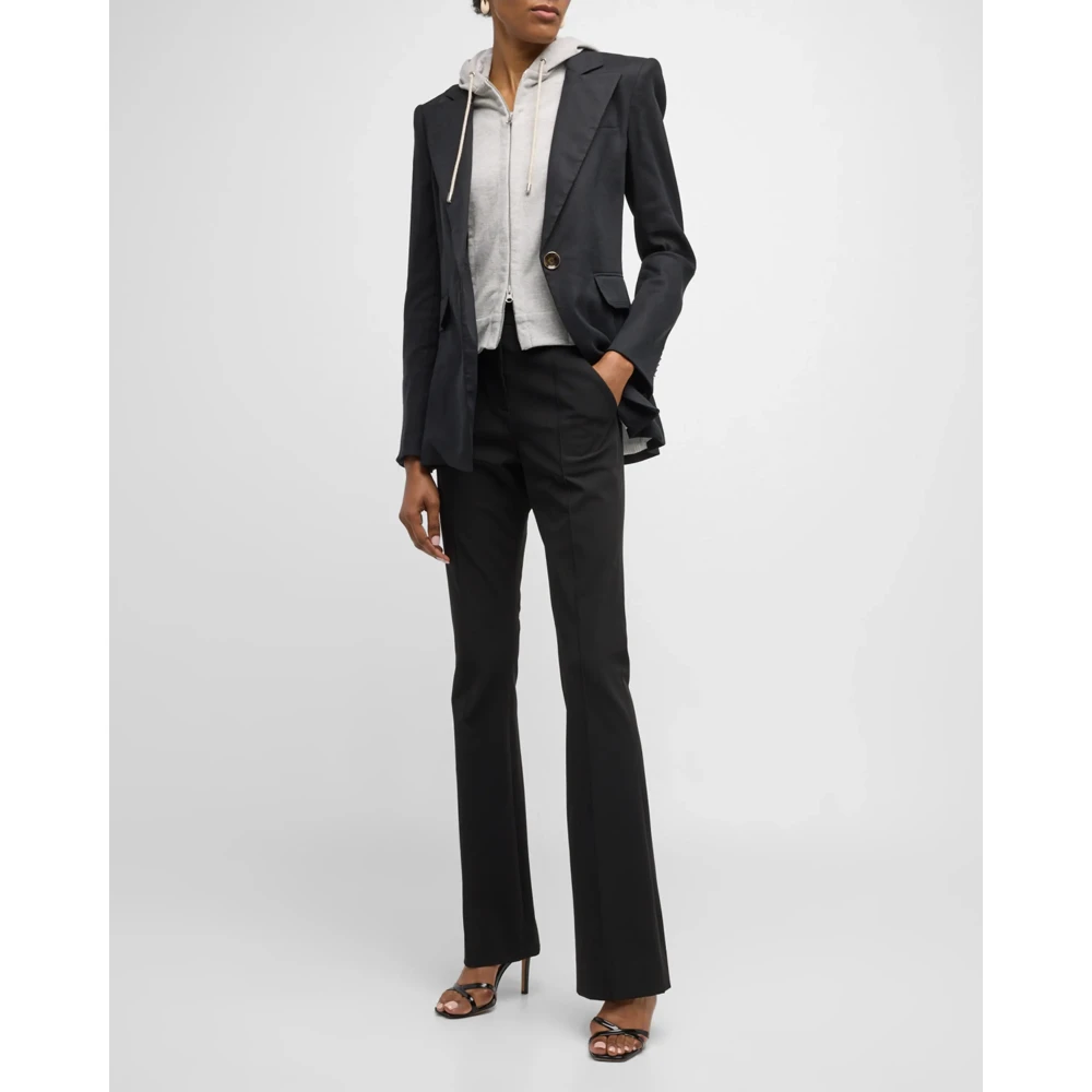 Veronica Beard Flared High Rise Zwarte Broek Black Dames