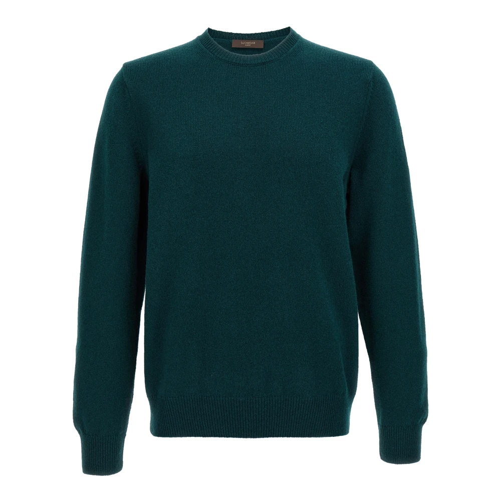 Zanone Men's Green Round-Neck Knitwear, L, Crewneck Jumper