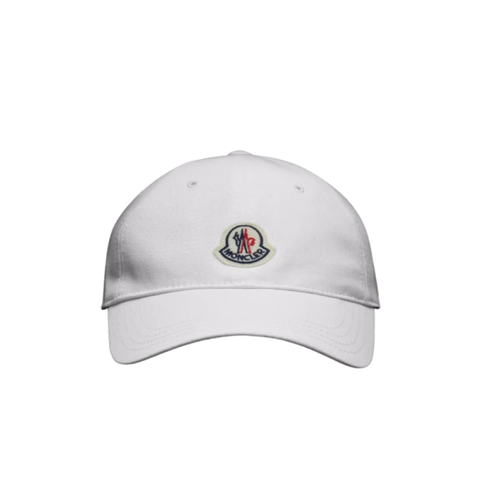 Hvit Bomull Baseball Cap med Filt Logo
