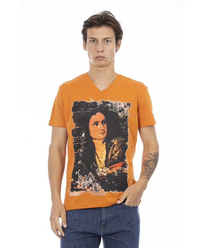 t-shirt-decontracte-col-v-avec-impression-frontale