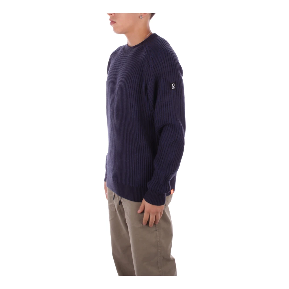 Suns Logo Sweaters Regular Fit Cotton Blend Blue Heren