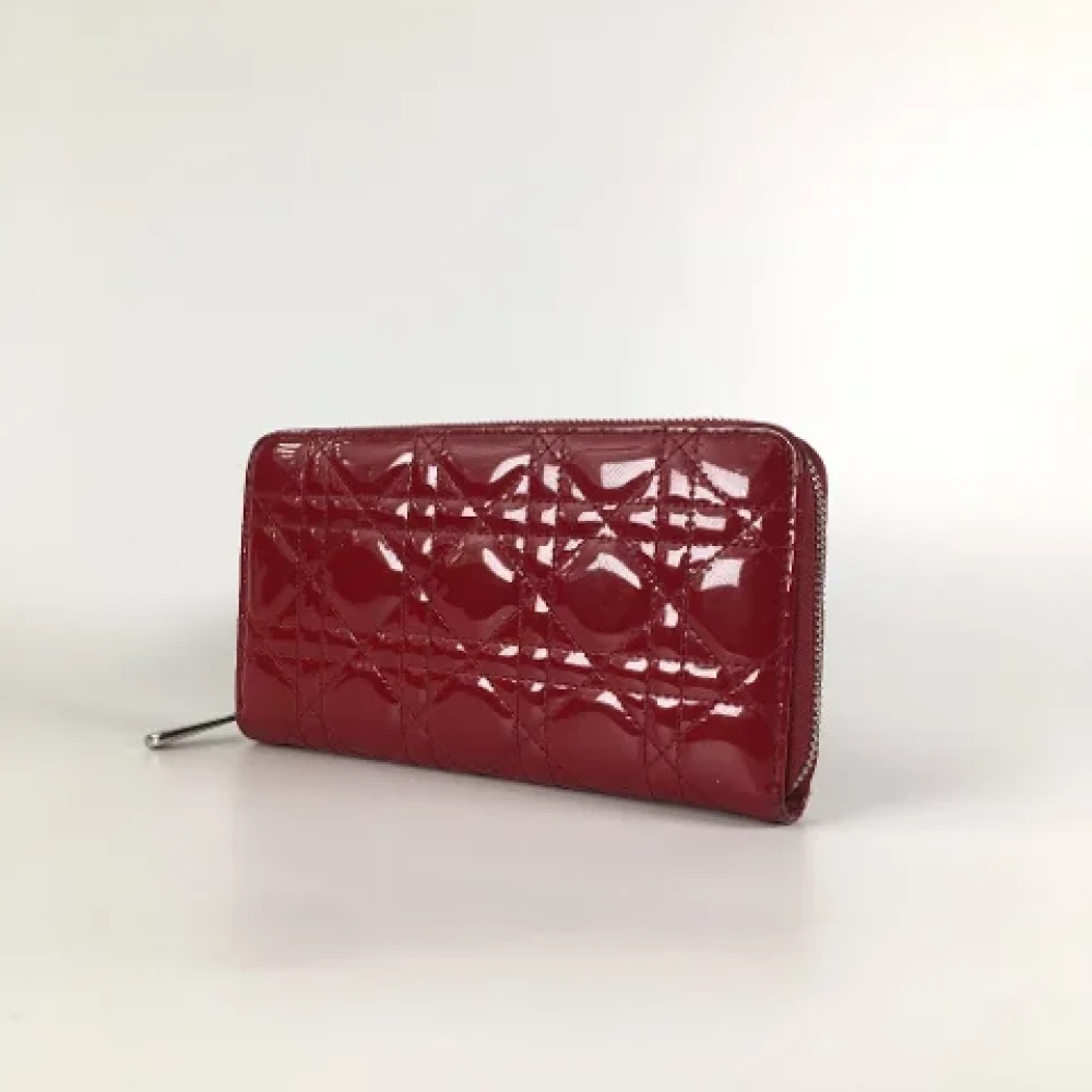 Dior Vintage Pre-owned Leather wallets Red Dames