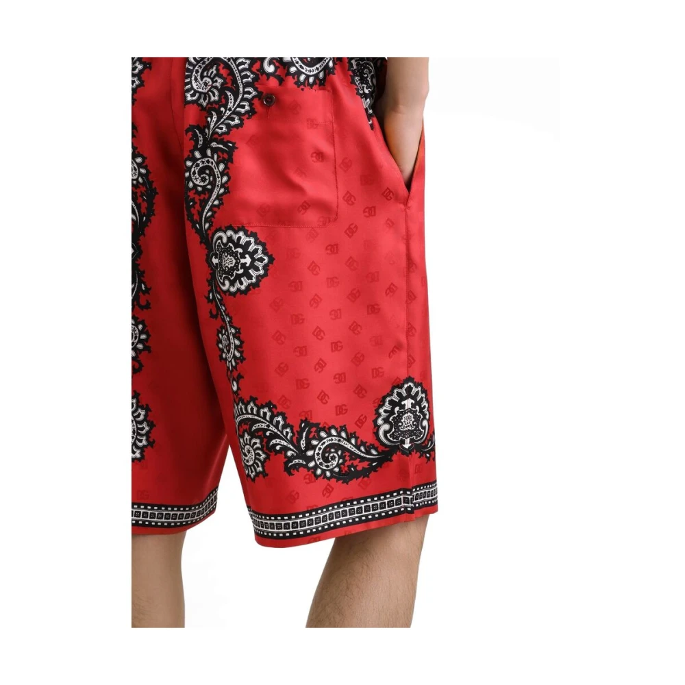 Dolce & Gabbana Rode Bandana Print Trekkoordbroek Red Heren