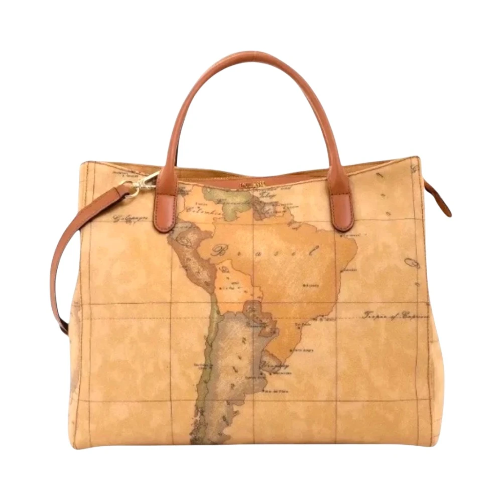 Alviero Martini 1A Classe Brown Shopping Bags, Female, One Size, Geo Classic Tote Bag