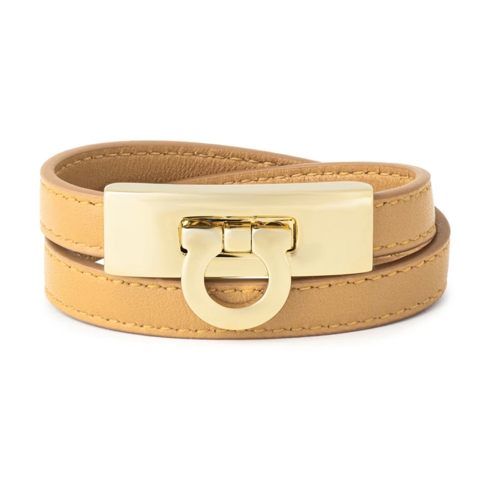 Ferragamo Women's Beige Hug Gancini Bracelet