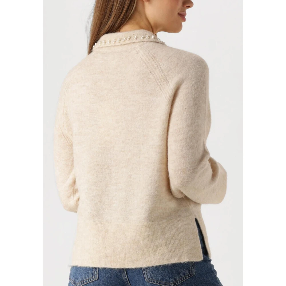 Y.A.S Witte Gebreide Trui voor Moderne Vrouwen Beige Dames