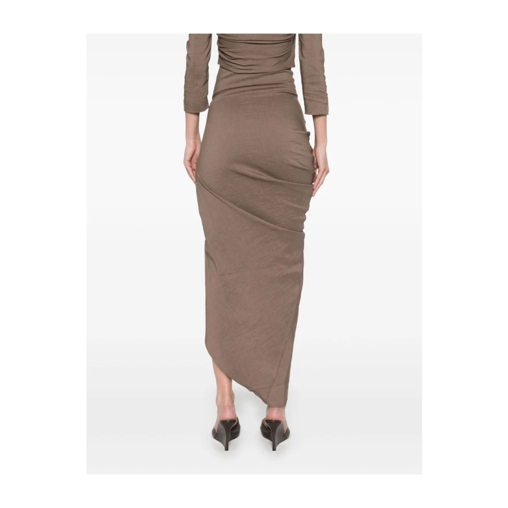Cortana Bruine Asymmetrische Draperie Rok Brown Dames