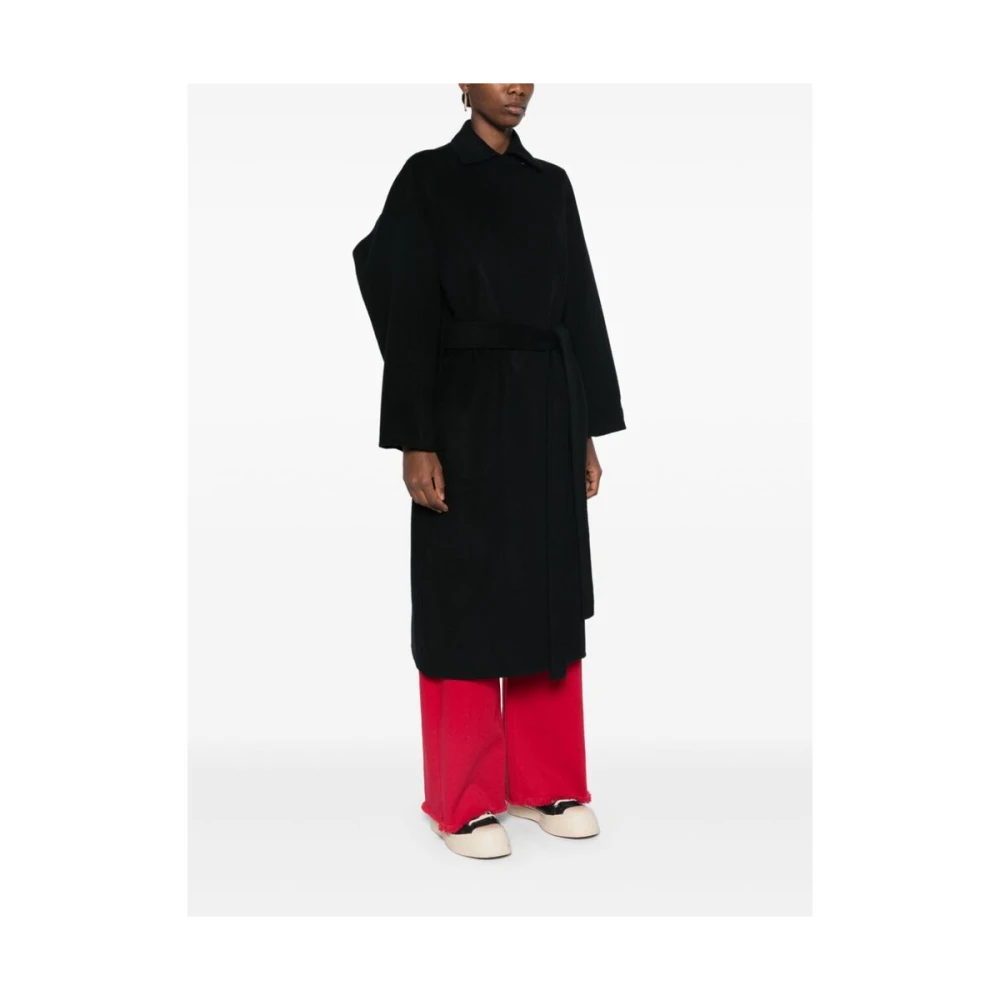 Kenzo Zwarte Wol-Kasjmier Jas Black Dames