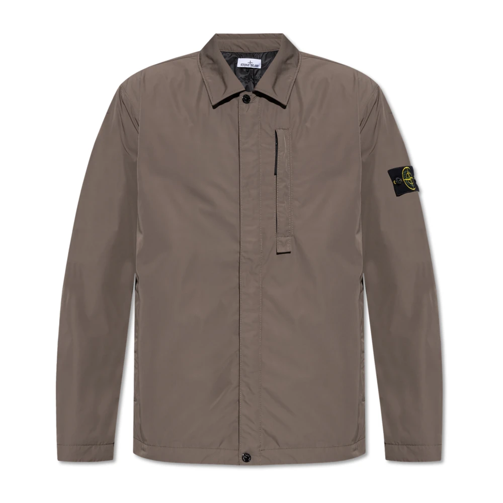 Stone Island Jas met logo Brown Heren