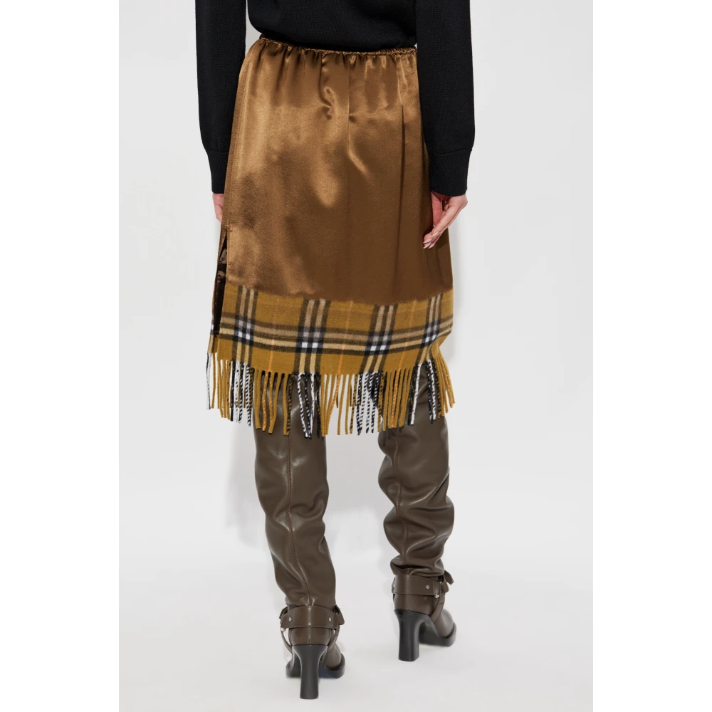 Burberry Rok met franje-afwerking Brown Dames