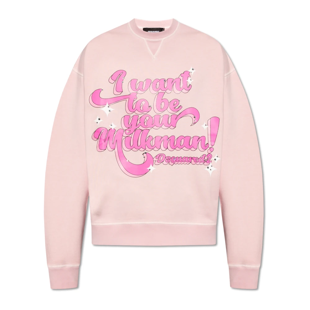 Dsquared2 Sweatshirt met logo Pink Heren