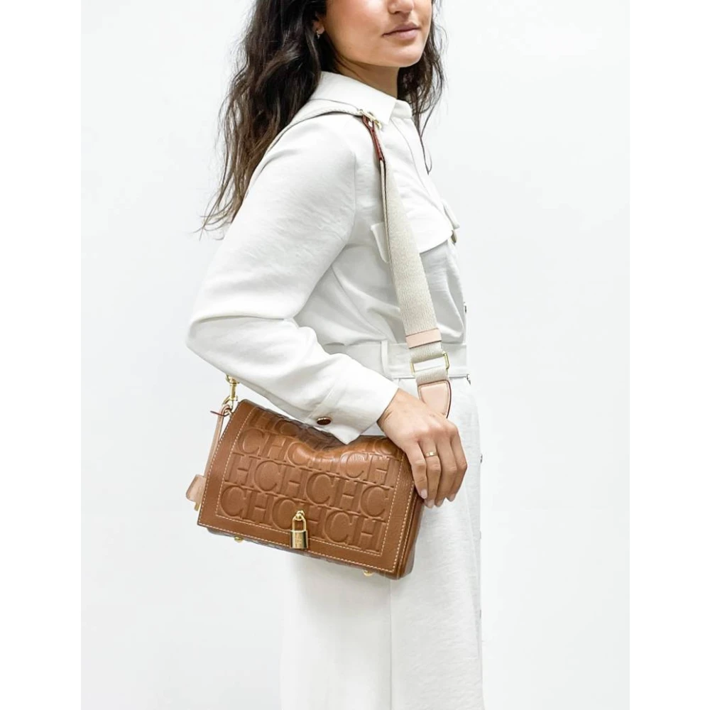 Carolina Herrera Vergrendelde Crossbody Tas Andy Stijl Brown Dames