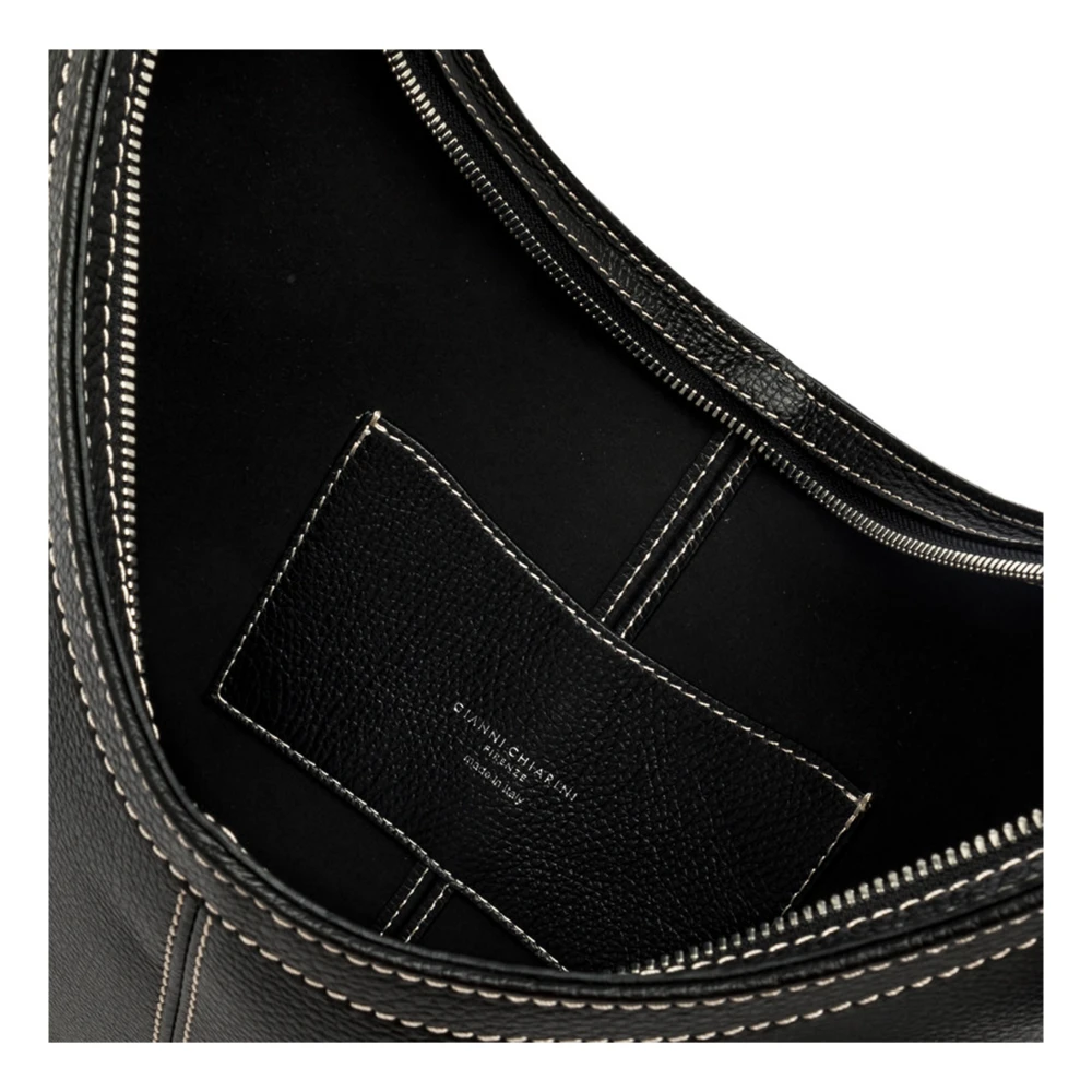 Gianni Chiarini Zwarte Norma Leren Schoudertas Black Dames