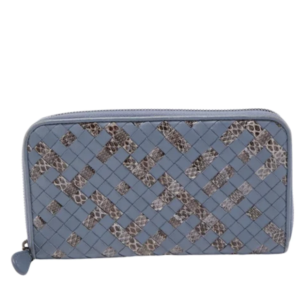 Bottega Veneta Vintage Pre-owned Leather wallets Blue Dames