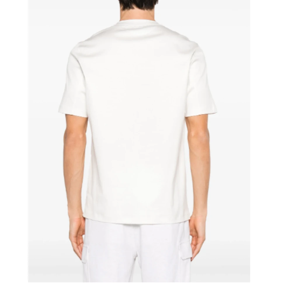 BRUNELLO CUCINELLI T-shirts en Polos met geborduurd logo White Heren