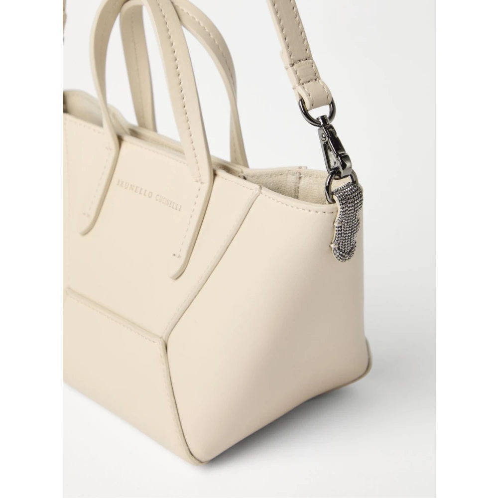 BRUNELLO CUCINELLI Ivoor Tote Tas met Monile Details Beige Dames