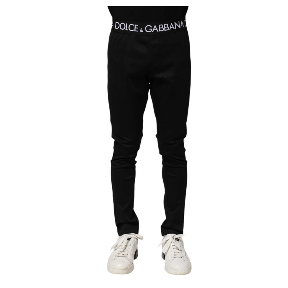 Dolce & Gabbana Men's Black Skinny Nylon Jogger Pants