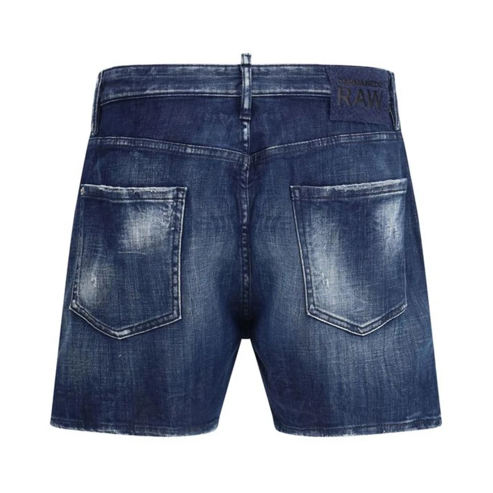 Dsquared2 Vintage Casual Denim Shorts met Zakken Blue Heren