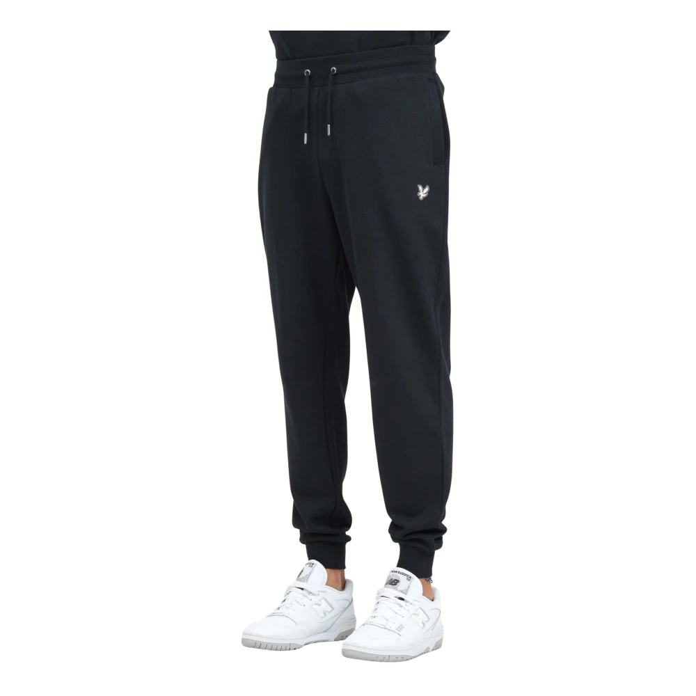Lyle & Scott Sportieve Zwarte Sweatpants met Logoborduursel Black Heren