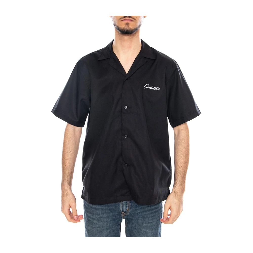 Carhartt Wip Men's Black Short Sleeve Shirts, L, S/S Delray Shirt