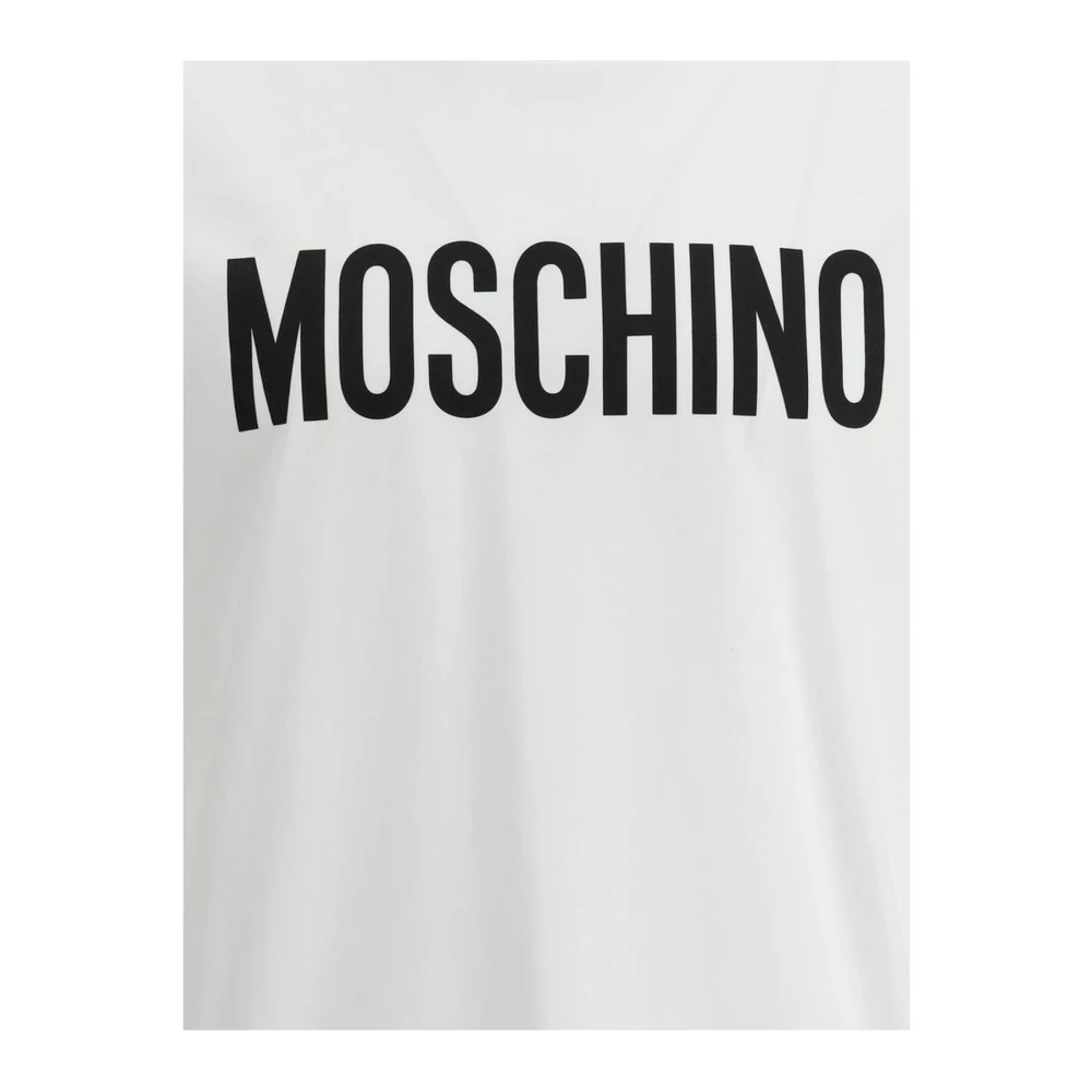 Moschino Monogram Print Katoenen T-shirt White Heren