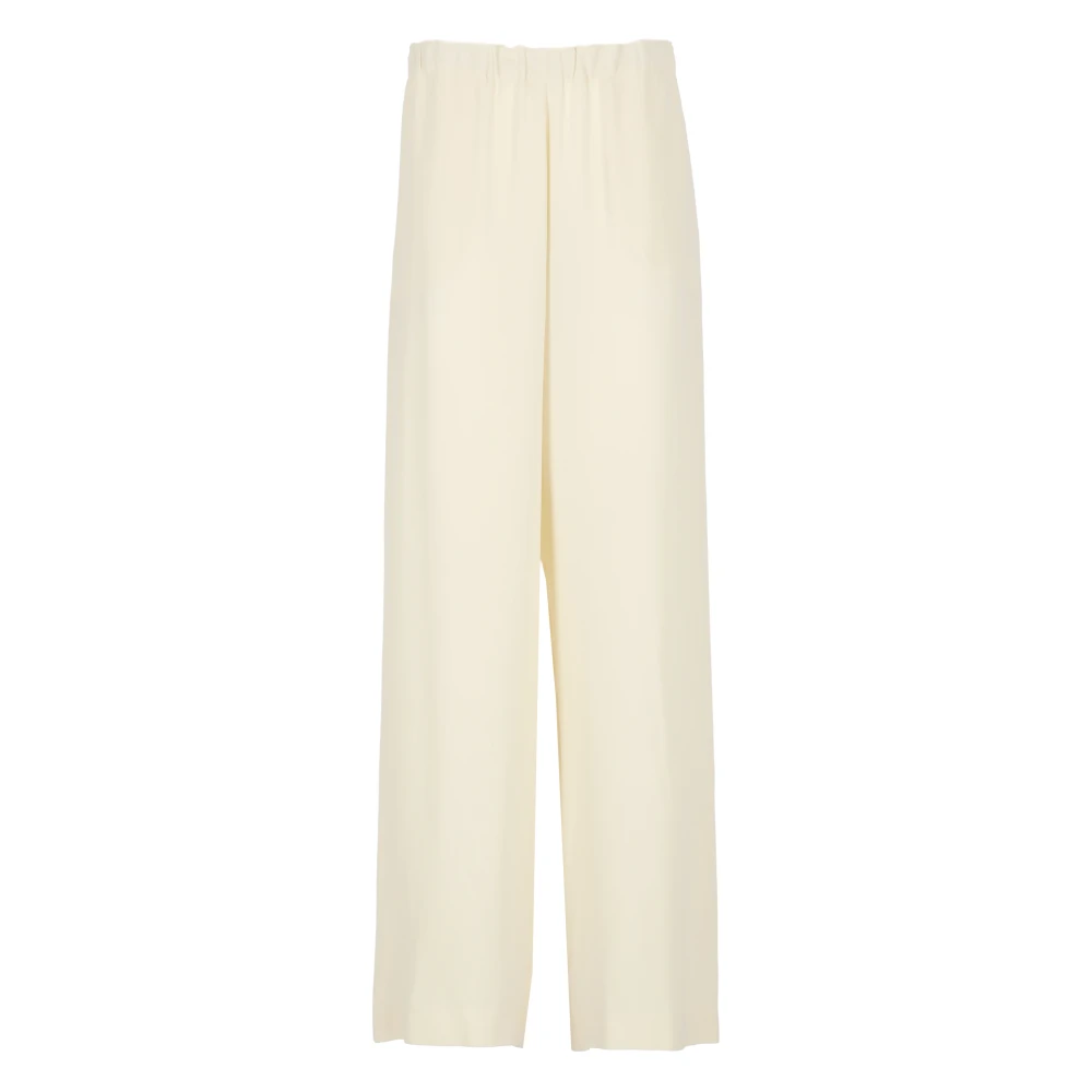 Fabiana Filippi Ivoor Viscose Blend Elastische Taillebroek Beige Dames