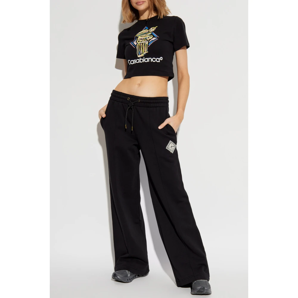Casablanca Korte T-shirt Black Dames