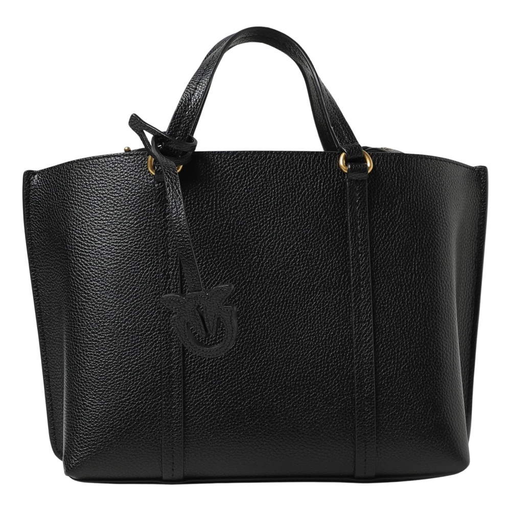 pinko Klassieke leren schoudertas Black Dames