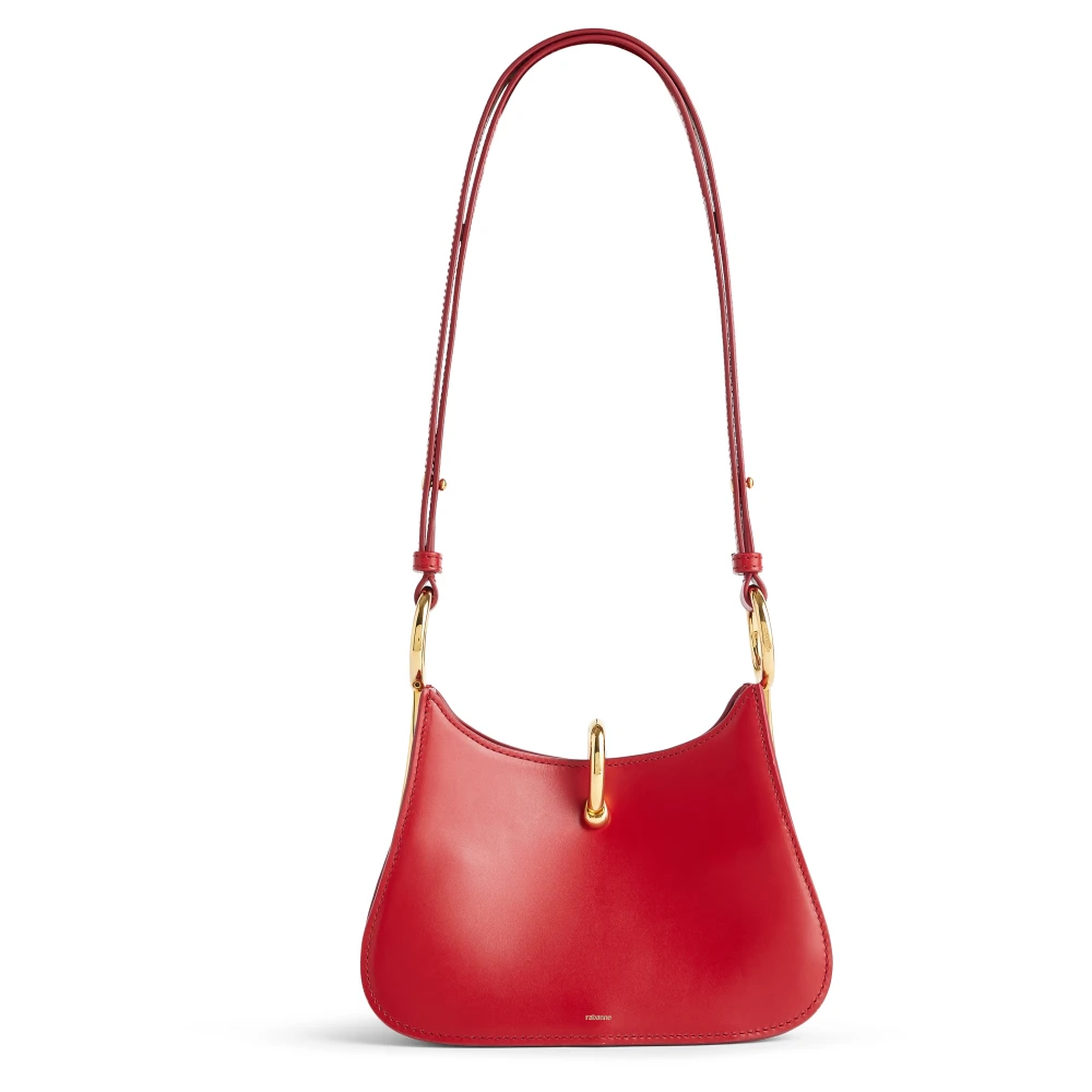Rabanne Women's Red /Gold Small Ring Leather Bag - Shoulder Bags - One Size - Bags