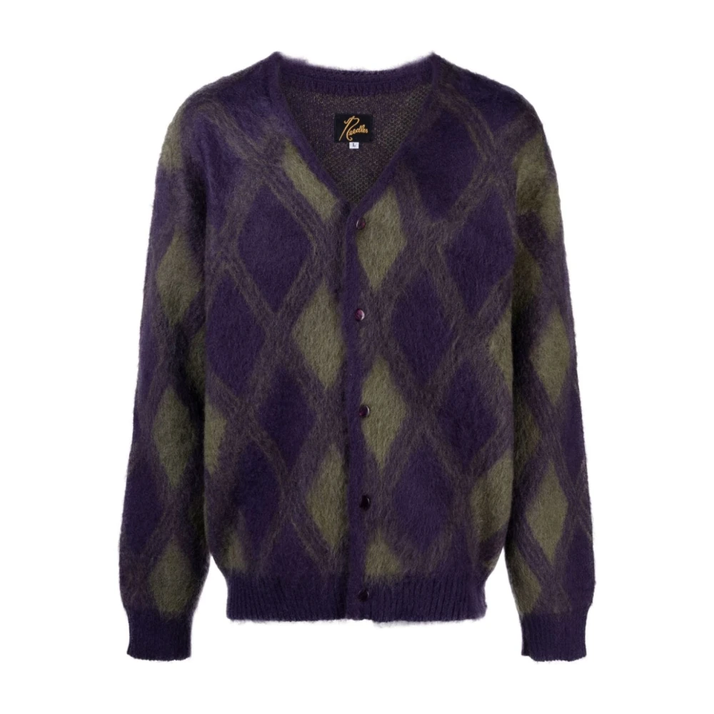 Needles Paarse Argyle Sweater Purple Heren