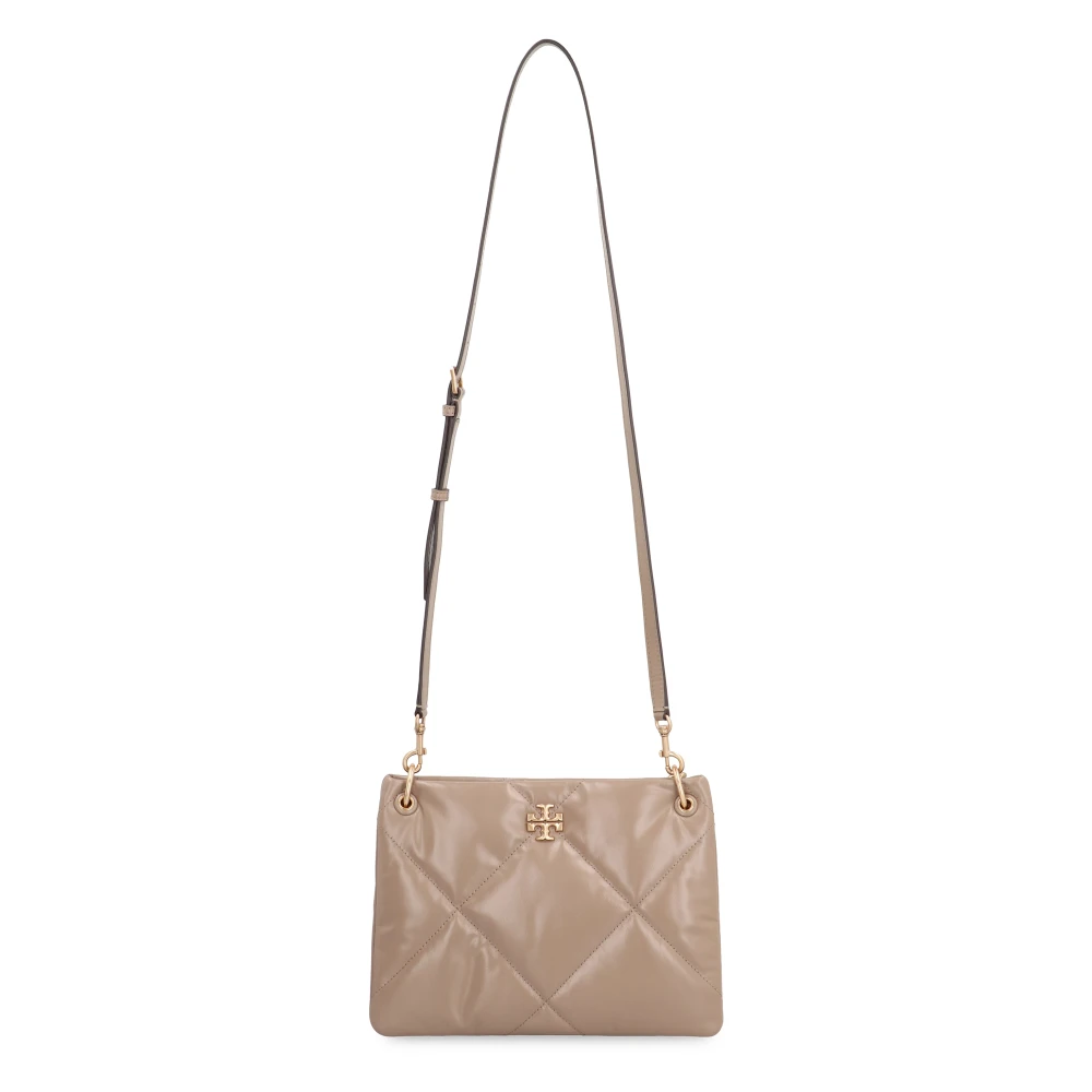 TORY BURCH Gewatteerde leren schoudertas met kettinghandvatten Beige Dames