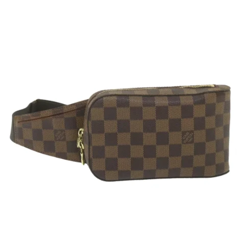 Pre-owned Brunt lerret Louis Vuitton Crossbody veske