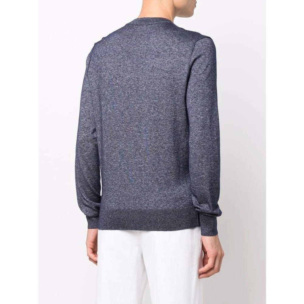 Dolce & Gabbana Blauwe Zijden en Kasjmier Trui Blue Heren