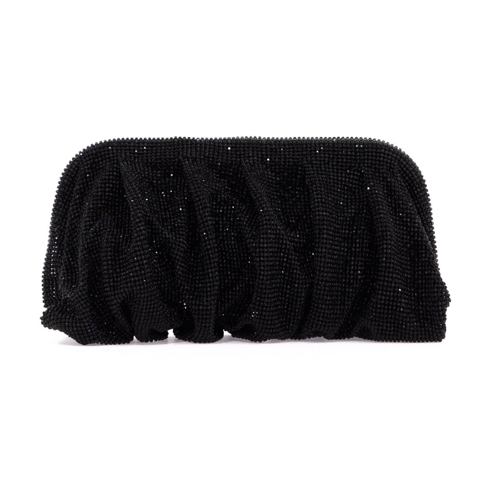 Benedetta Bruzziches Kristal Mesh Clutch met Magnetische Sluiting Black Dames