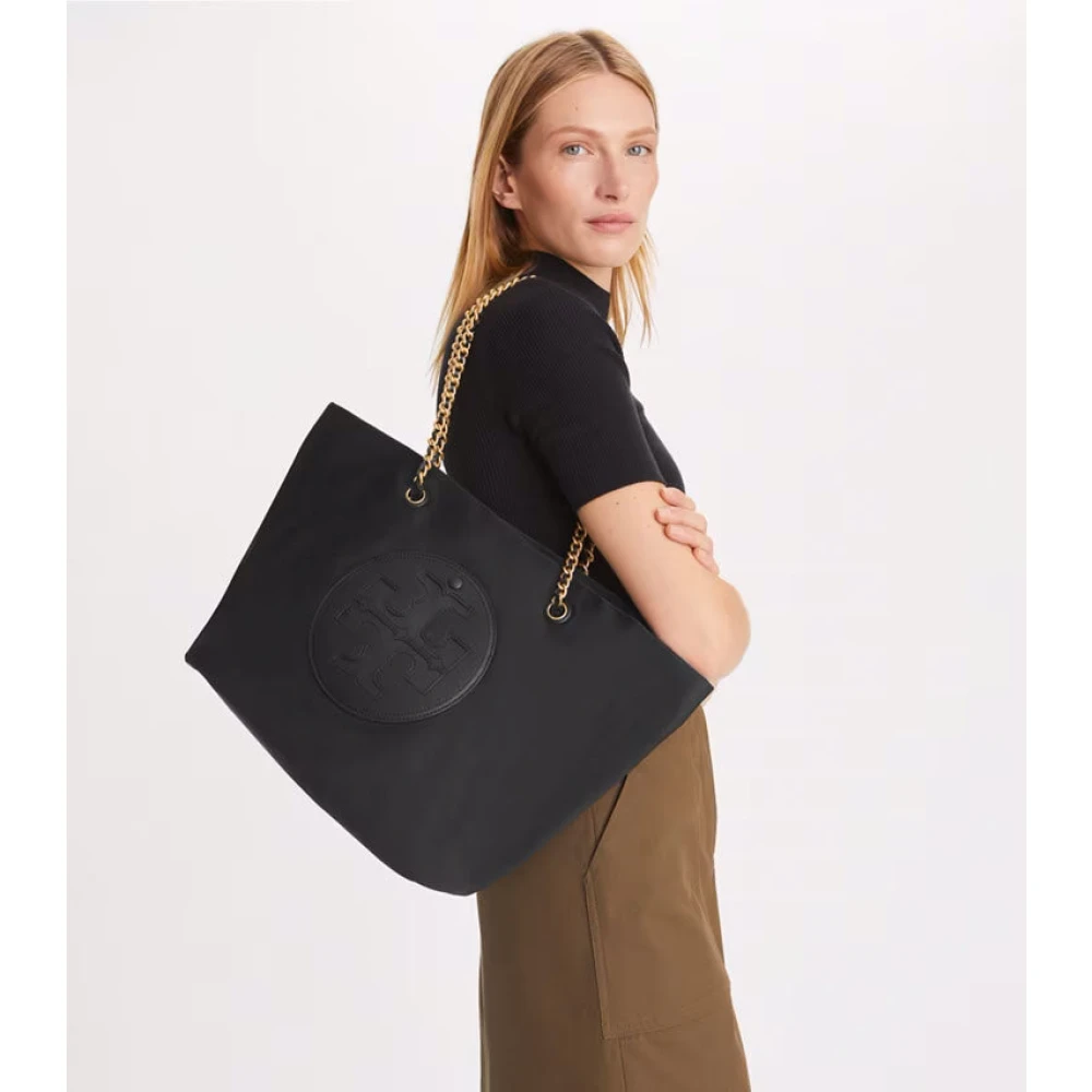 TORY BURCH Zwarte Chain Tote Tas Stijlvol Black Dames