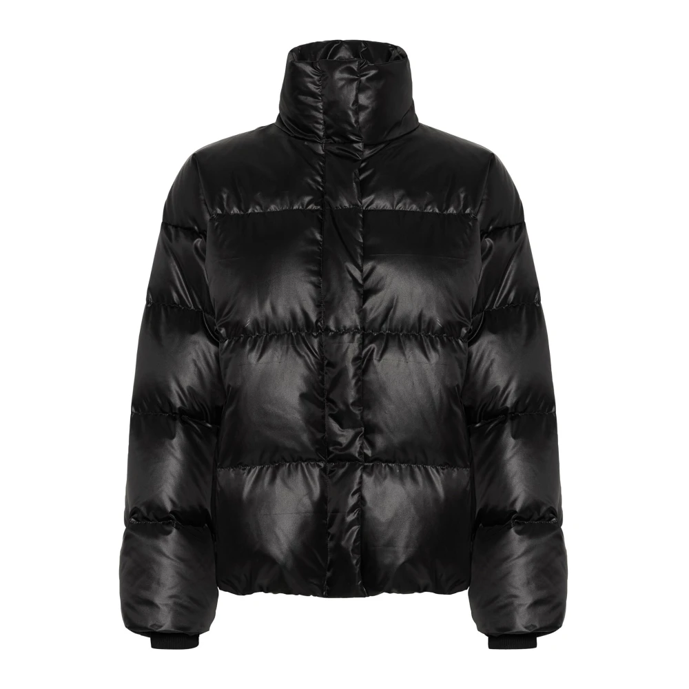 My Essential Wardrobe Gewatteerde Glossymw Donsjas Zwart Black Dames