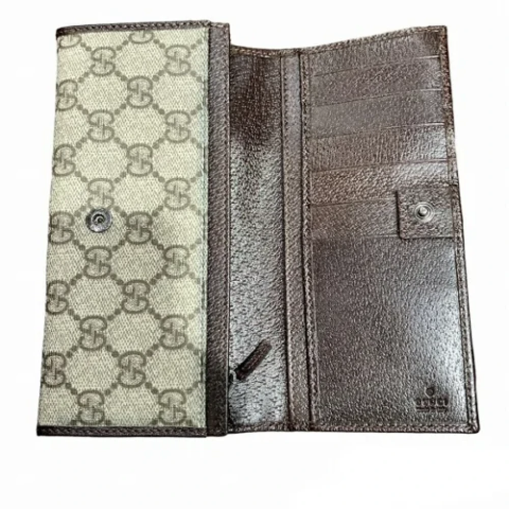 Gucci Vintage Pre-owned Fabric wallets Beige Dames