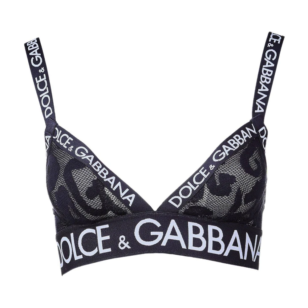 Dolce & Gabbana Gekanteld Logo Beha Black Dames