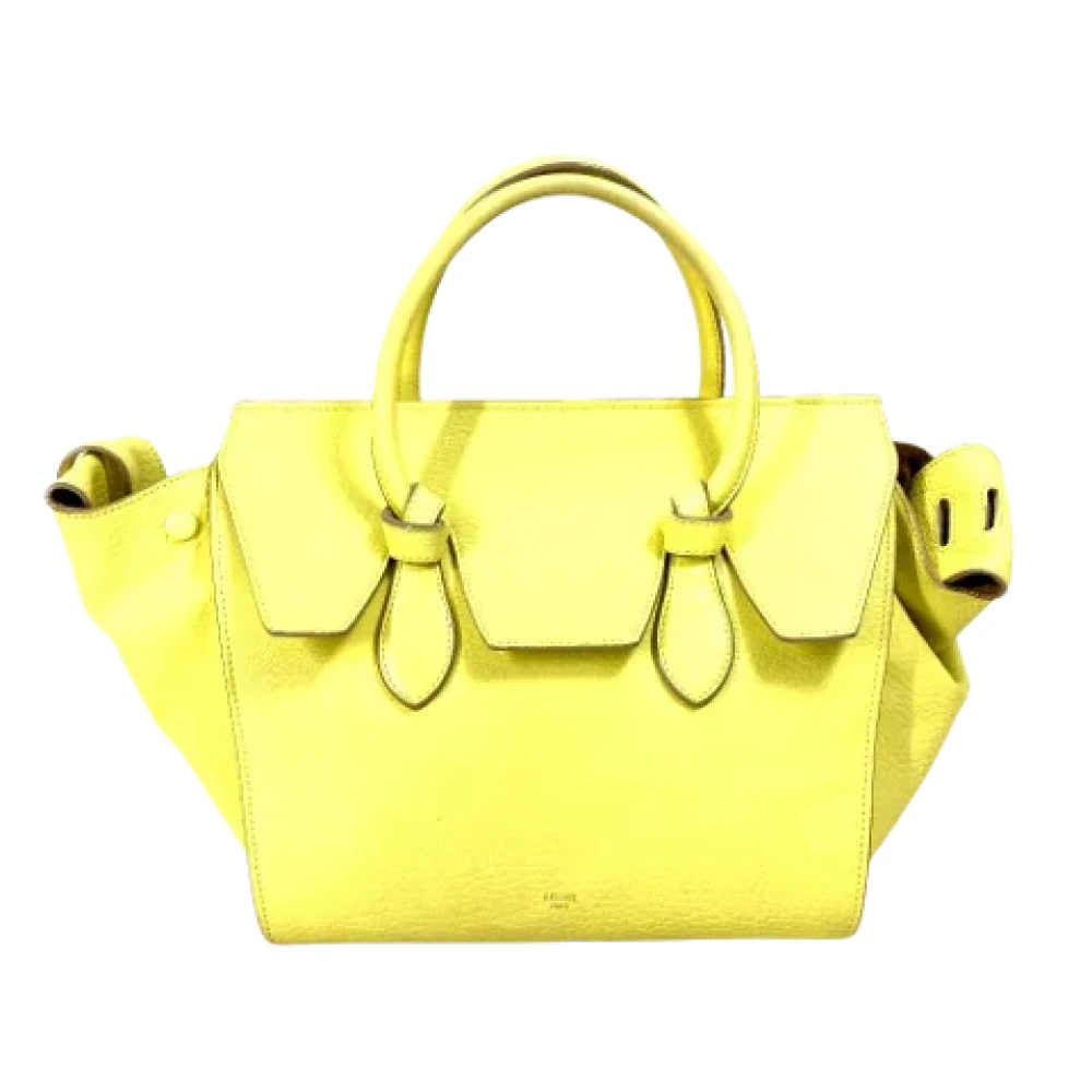 Celine Vintage Pre-owned Leather shoulder-bags Yellow Dames