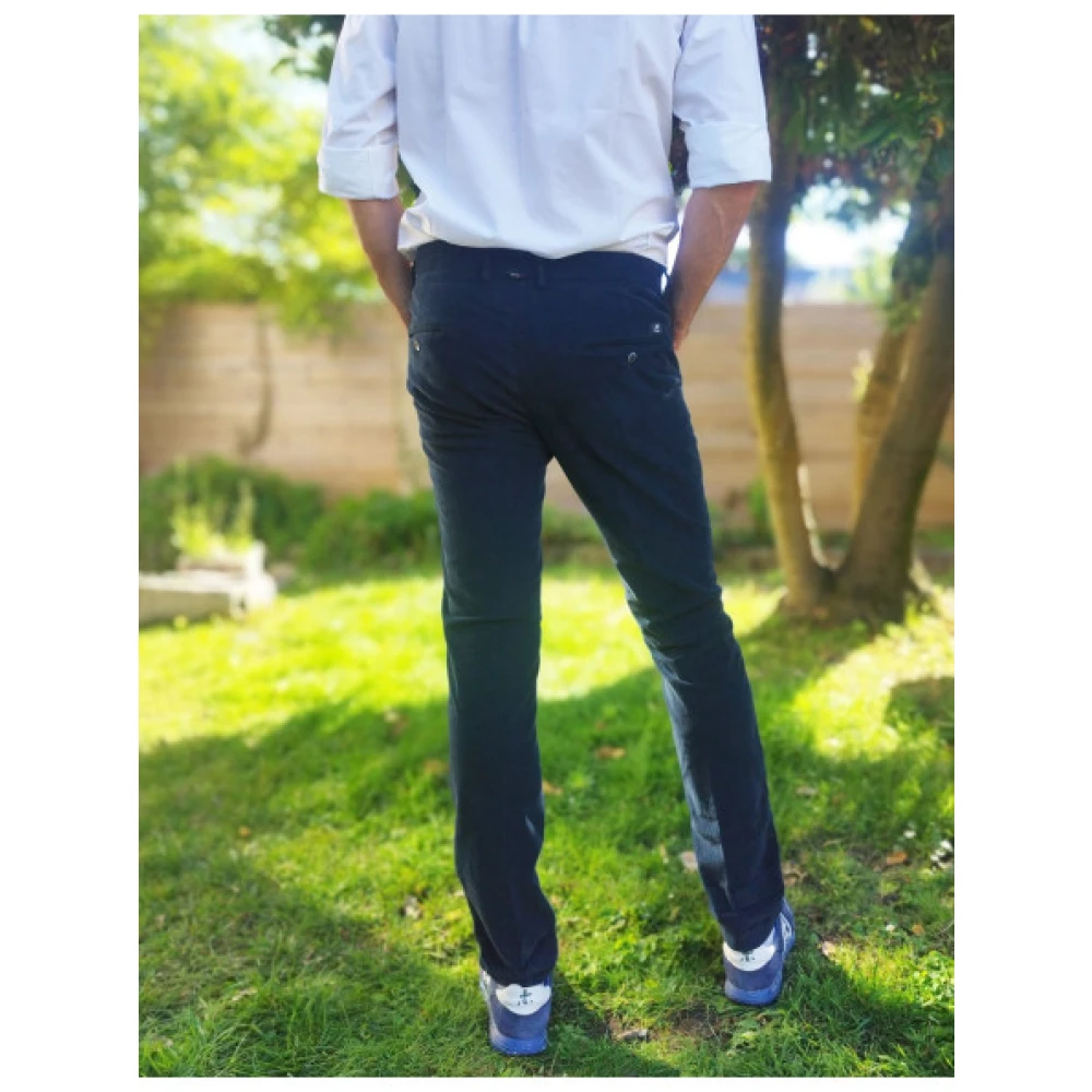 Mason's Slim Fit Corduroy Chino Broek Blue Heren
