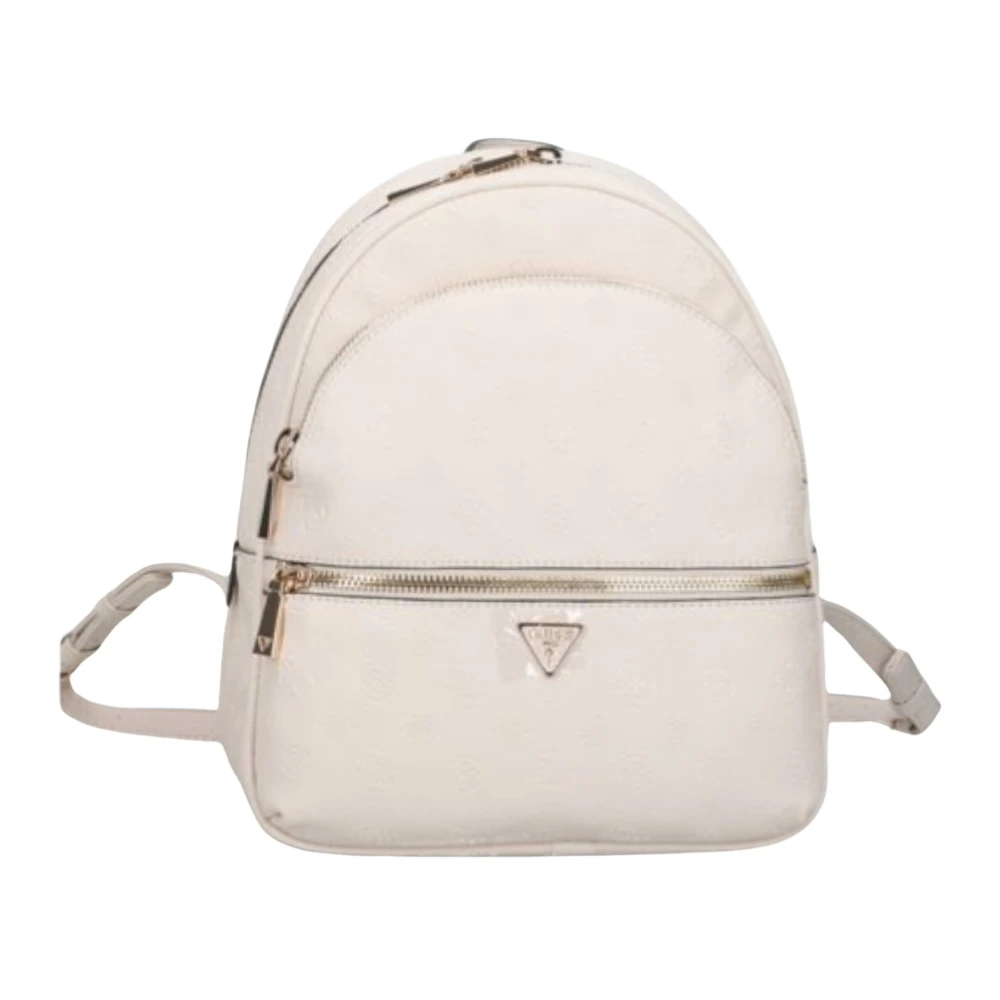 Guess Donna Beige - Zaino Con Zip E Tasche Multiple - Bags - One Size - Immagine 2