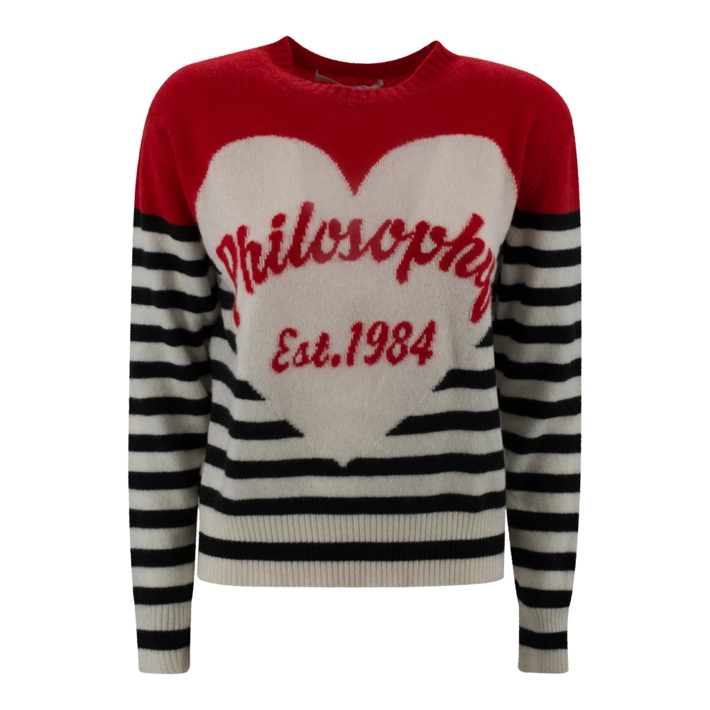 Philosophy di Lorenzo Serafini Maxi Heart Cashmere Blend Sweater Multicolor Dames